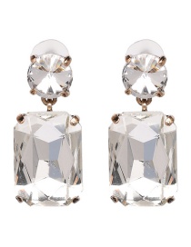 Fashion White Geometric Shape Decorated Earrings