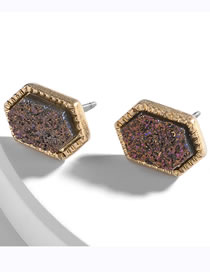 Fashion Purple Geometric Shape Decorated Earrings