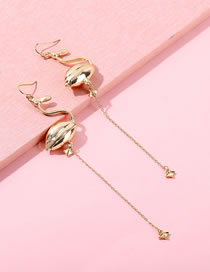 Fashion Gold Color Flamingo Shape Decorated Earrings