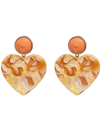 Fashion Orange Heart Shape Decorated Earrings