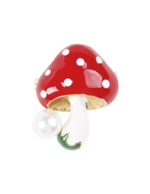 Fashion Red Mushroom Shape Design Brooch