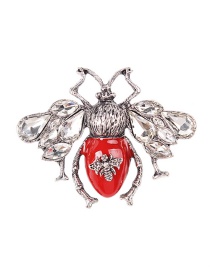 Fashion Red Bee Shape Design Brooch