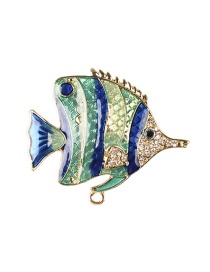 Fashion Blue Fish Shape Design Brooch
