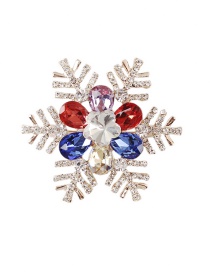 Fashion Multi-color Snowflake Shape Design Brooch