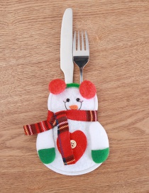 Fashion White Snowman Shape Decorated Knife And Fork Case(not Include Knife And Fork )