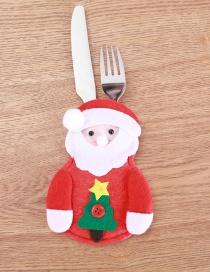 Fashion Red Santa Claus Pattern Decorated Knife And Fork Case(not Include Knife And Fork )