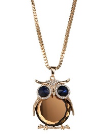 Fashion Champagne Owl Shape Decorated Necklace