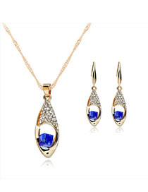 Fashion Blue Geometric Shape Decorated Jewelry Set