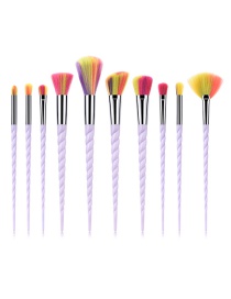 Fashion Multi-color Color-matching Decorated Makeup Brush(10pcs)