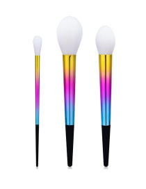 Fashion Multi-color Color-matching Decorated Makeup Brush(3pcs)