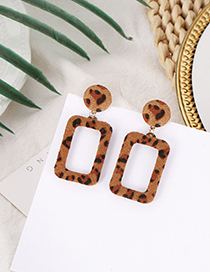 Fashion Brown Leopard Pattern Decorated Earrings