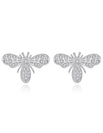 Fashion Silver Color Bee Shape Decorated Earrings