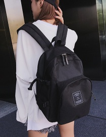 Fashion Black Letter Pattern Decorated Backpack