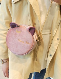 Fashion Pink Cat Shape Decorated Shoulder Bag
