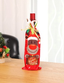 Fashion Red Elk Pattern Decorated Christmas Bottle Cover
