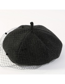 Fashion Black Grid Shape Design Pure Color Hat