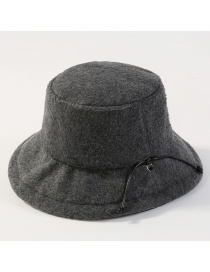 Fashion Gray Pure Color Design Thicken Tethered Hat