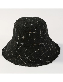 Fashion Black Grid Pattern Design Fisherman Hat