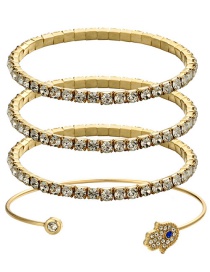 Fashion Gold Color Hand Shape Decorated Bracelet (4 Pcs )
