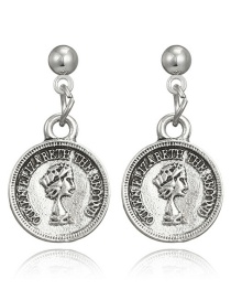Fashion Silver Color Letter Pattern Decorated Earrings