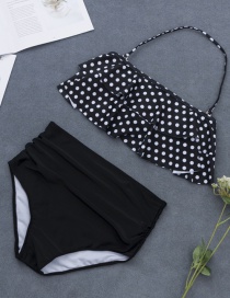 Fashion Black Spot Pattern Decorated Swimwear