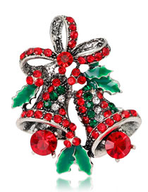 Fashion Red+silver Color Bell Shape Decorated Brooch