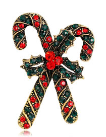 Fashion Gold Color+red Diamond Decorated Brooch