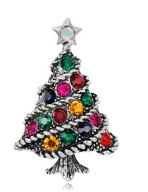 Fashion Multi-color Tree Shape Decorated Brooch