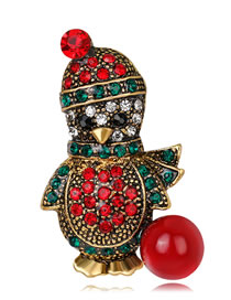 Fashion Gold Color Penguin Shape Decorated Brooch
