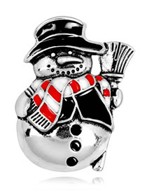 Fashion Silver Color Snowman Shape Decorated Brooch