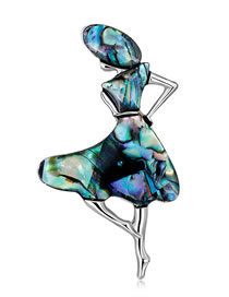 Fashion Silver Color Girl Shape Decorated Brooch