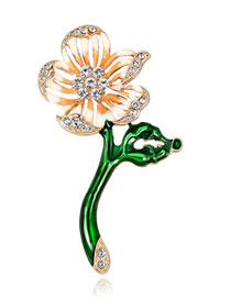 Fashion Green Flower Shape Decorated Brooch