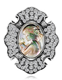Fashion Silver Color Diamond Decorated Brooch