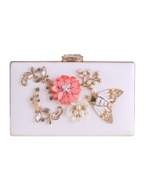 Fashion White Flower Shape Decorated Handbag