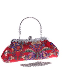 Fashion Red Flower Pattern Decorated Handbag