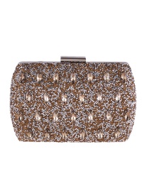 Fashion Gold Color Diamond Decorated Handbag