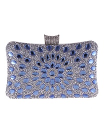 Fashion Blue Diamond Decorated Handbag
