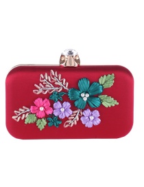 Fashion Red Flower Shape Decorated Handbag