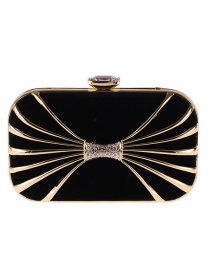 Simple Black Square Shape Decorated Handbag