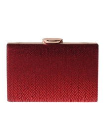 Fashion Red Square Shape Decorated Handbag
