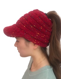 Fashion Red Pure Color Decorated Hollow Out Hat
