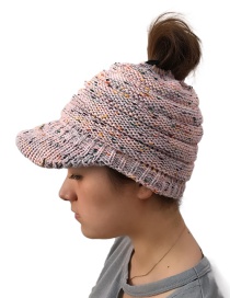 Fashion Pink Pure Color Decorated Hollow Out Hat