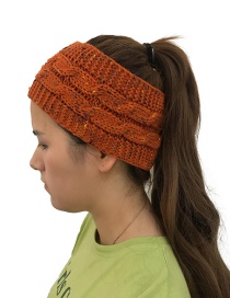 Fashion Dark Orange Color Matching Decorated Hat