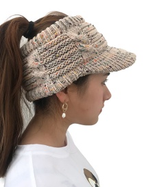 Fashion Beige Color Matching Decorated Hat