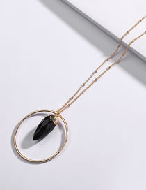 Fashion Black Round Shape Decorated Necklace