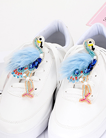 Fashion Blue Flamingo Shape Decorated Shoes Accessories