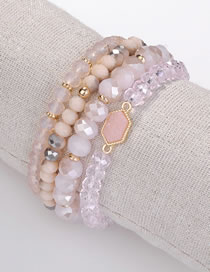 Fashion Pink Bead Decorated Bracelet (4 Pcs)