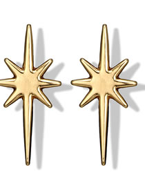 Fashion Gold Color Star Shape Design Pure Color Earrings