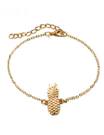 Fashion Gold Color Pineapple Pendant Decorated Anklet