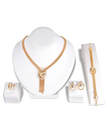 Fashion Gold Color Diamond Decorated Jewelry Set